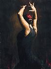 Flamenco Dancer Canvas Paintings - flamencoIV